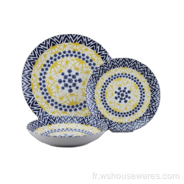 Cercle de gros Cercle de décalage personnalisé Assiette en porcelaine pour le dîner